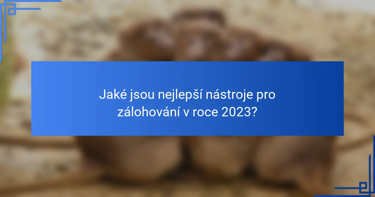 Jaké jsou nejlepší nástroje pro zálohování v roce 2023?