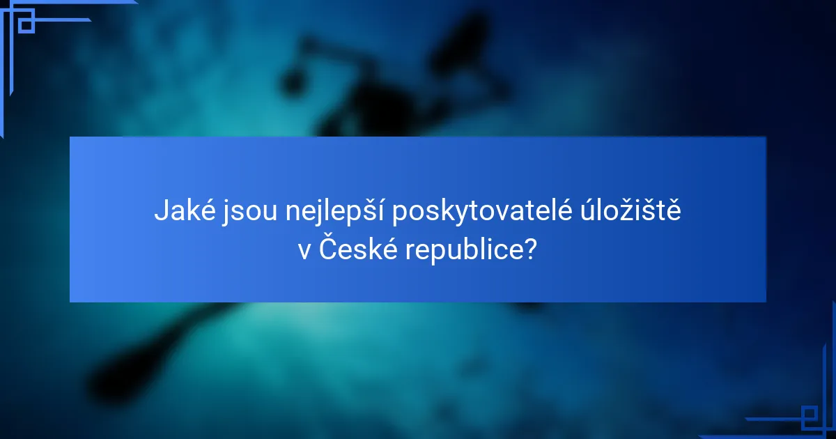 Jaké jsou nejlepší poskytovatelé úložiště v České republice?