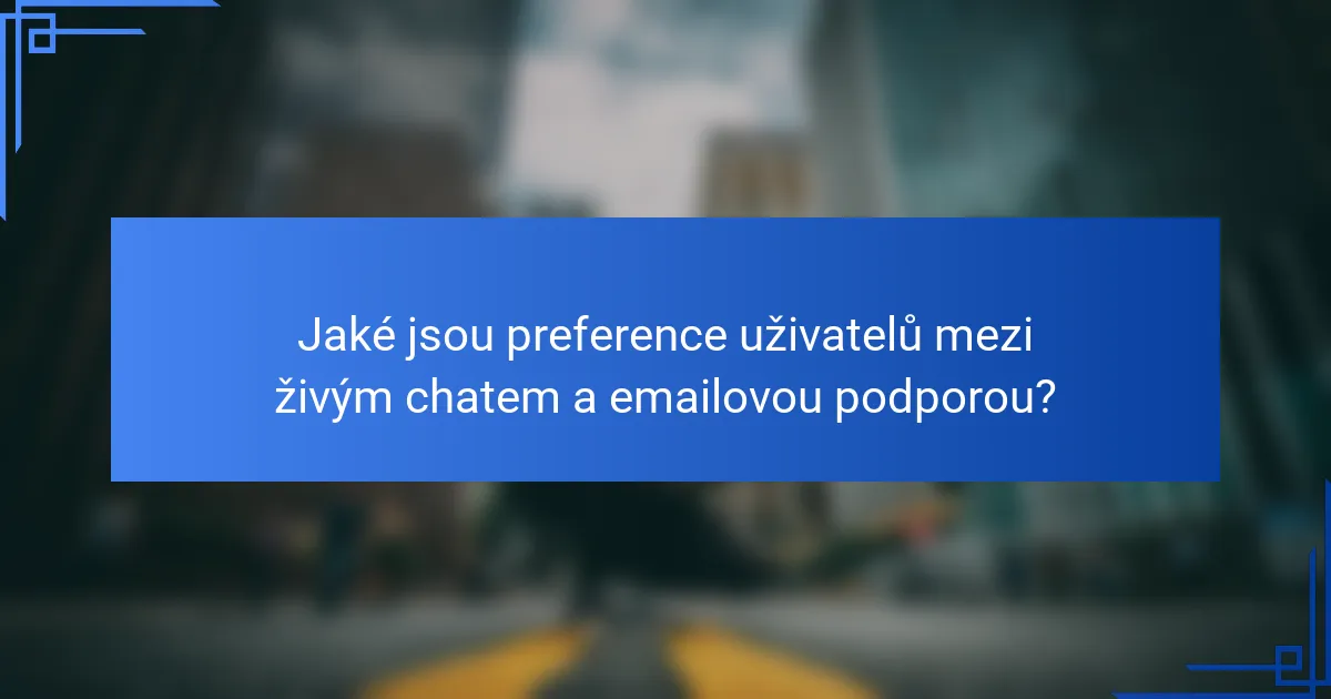 Jaké jsou preference uživatelů mezi živým chatem a emailovou podporou?