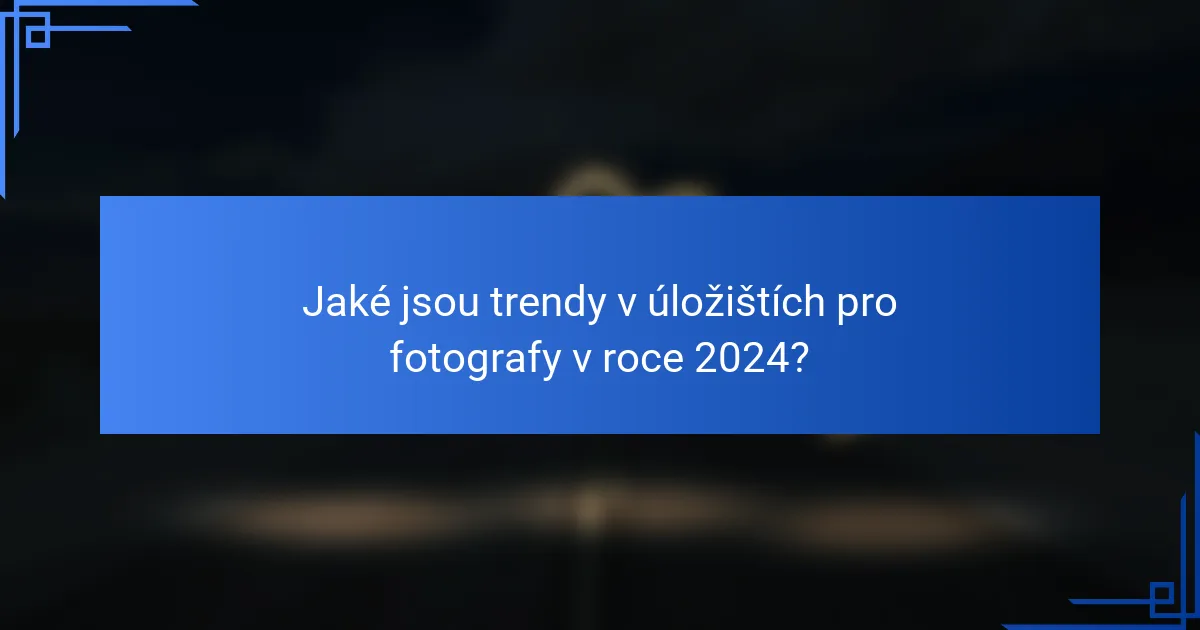 Jaké jsou trendy v úložištích pro fotografy v roce 2024?